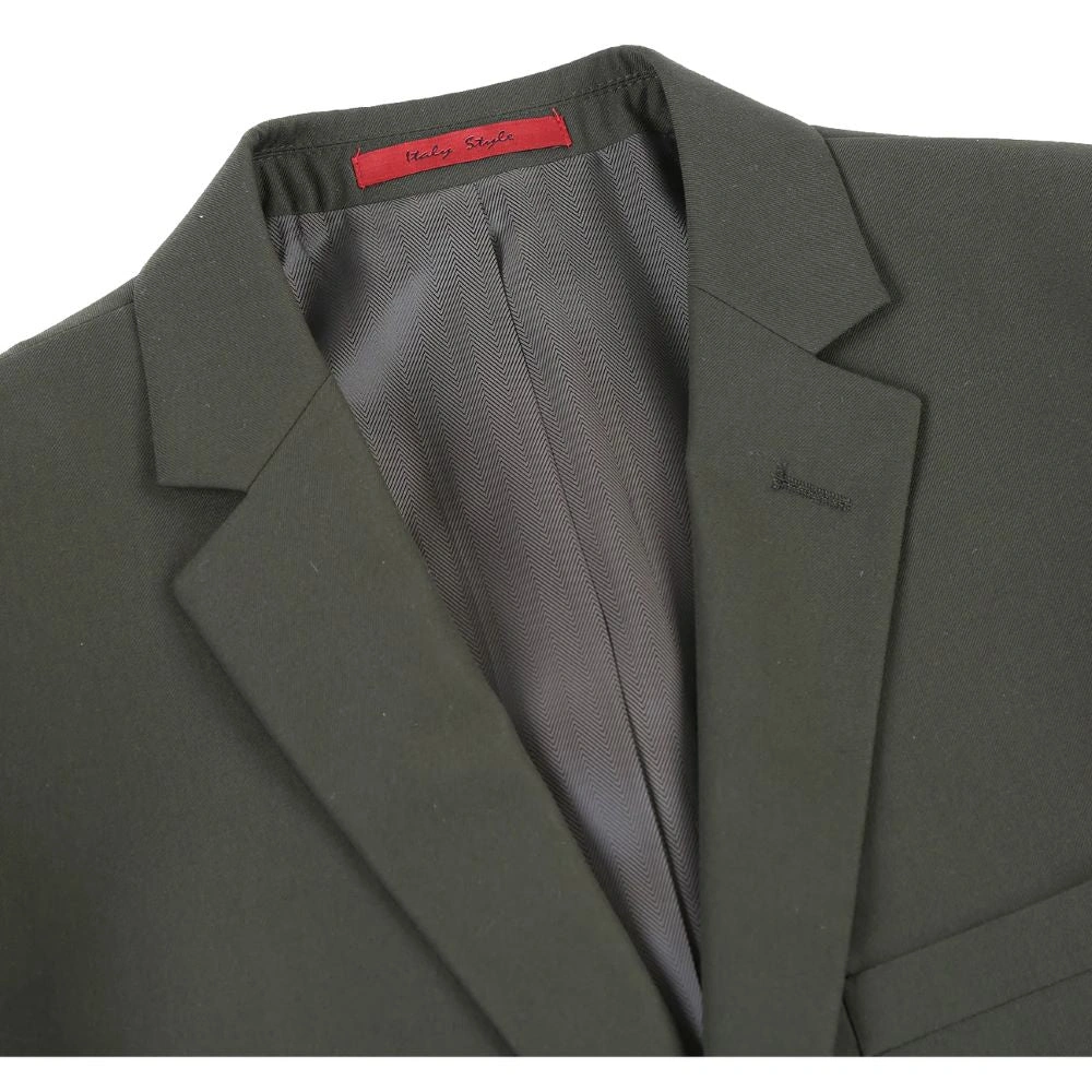 Vanderbilt Collection - Classic 2 Piece Suit 2 Buttons Regular Fit In Olive