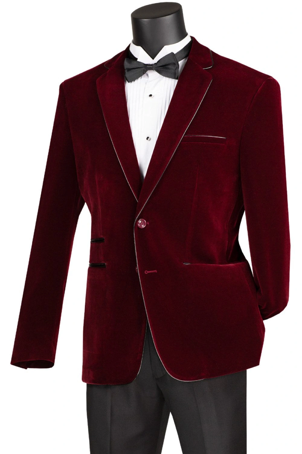 Eleganter Samt-Blazer für Herren: Wine Slim Fit, 2-Knopf-Wunder, stilvoller Auftritt garantiert!